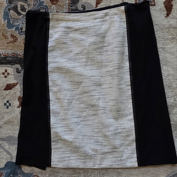 LAFAYETTE 148 New York Skirt Faux Leather Trim Black Slit Straight 14 - Picture 10 of 10